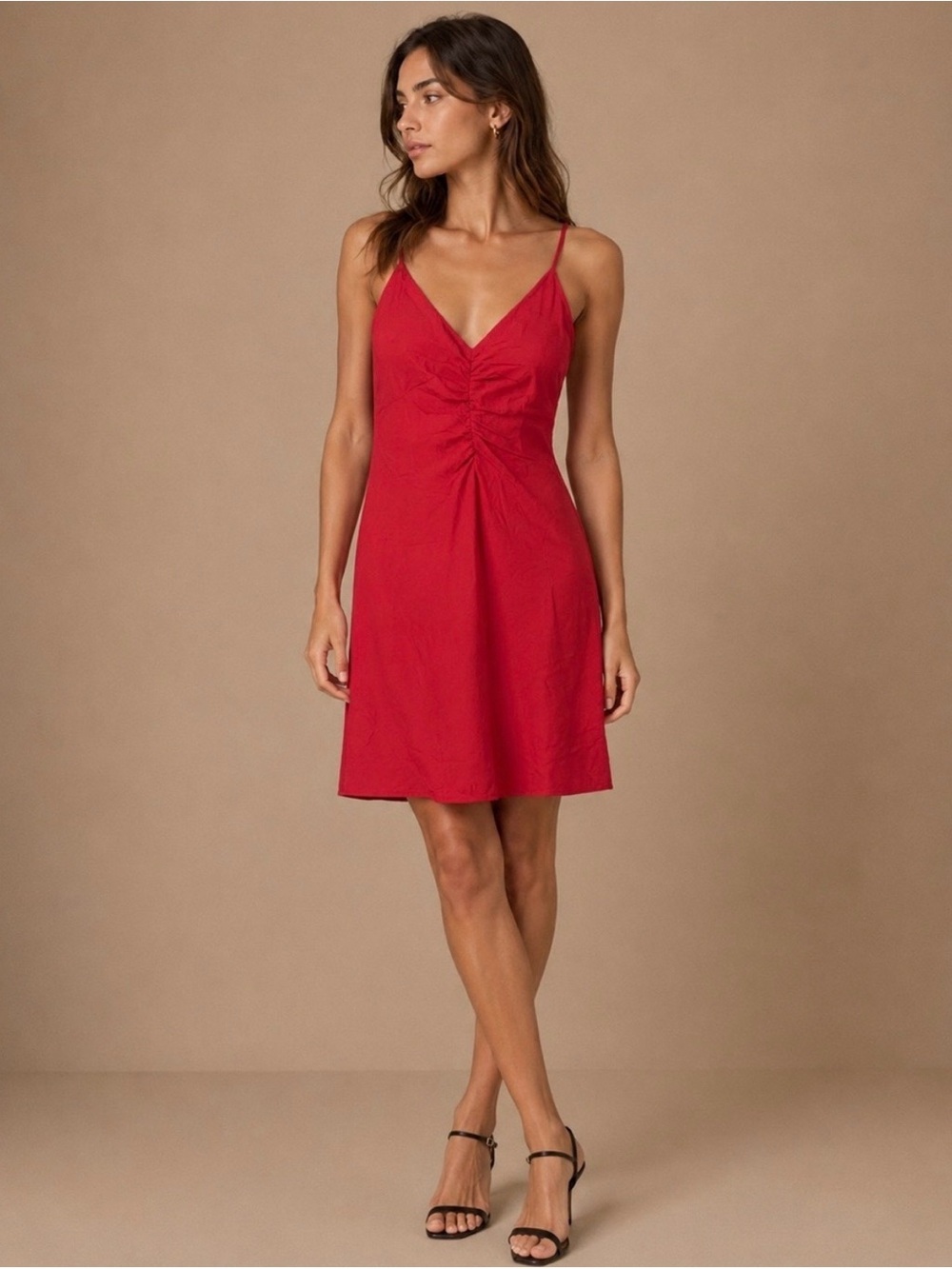 Zara Hot Pink Spaghetti Strap Dress